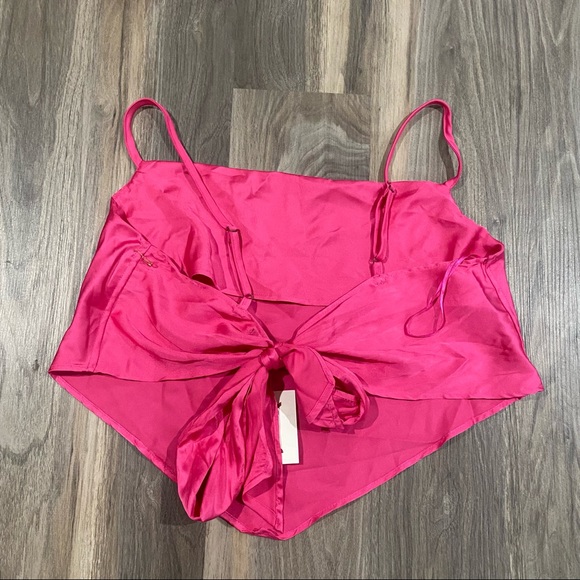 hot pink silk scarf top - Picture 2 of 3